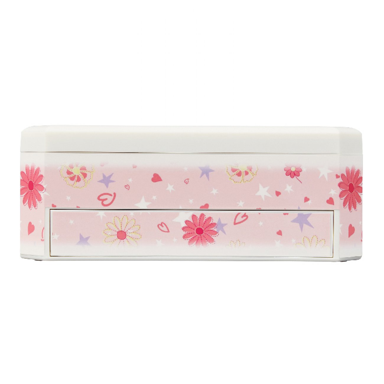 Fanciful Pink and Yellow Daisy Print with Glitter Accent