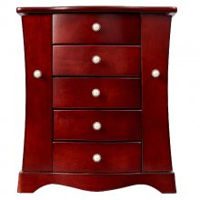 Delicate, Vintage Jewelry Organizer in Walnut Colored Finish
