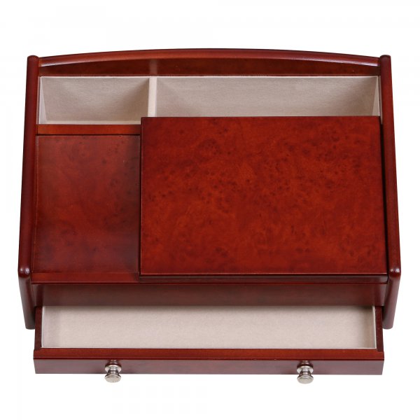 Modern, Sophisticated Dark Burlwood Walnut Colored Dresser Top Valet ...