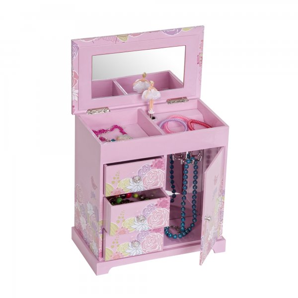 Playful, Large Upright Pink Flower and Bird Print Children’s Musical